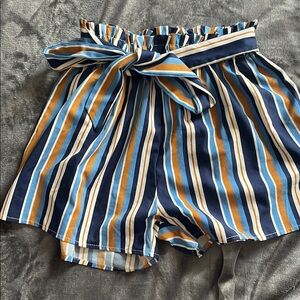Striped High-Waisted Shorts